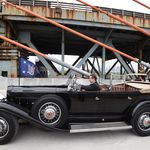 Governor Cuomo in FDR's Packard<br>
